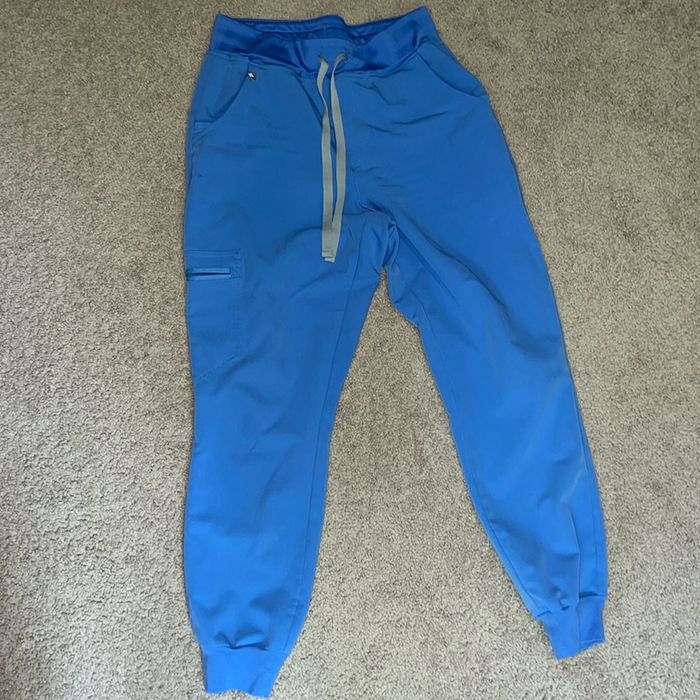 Figs small petite ceil blue joggers high rise